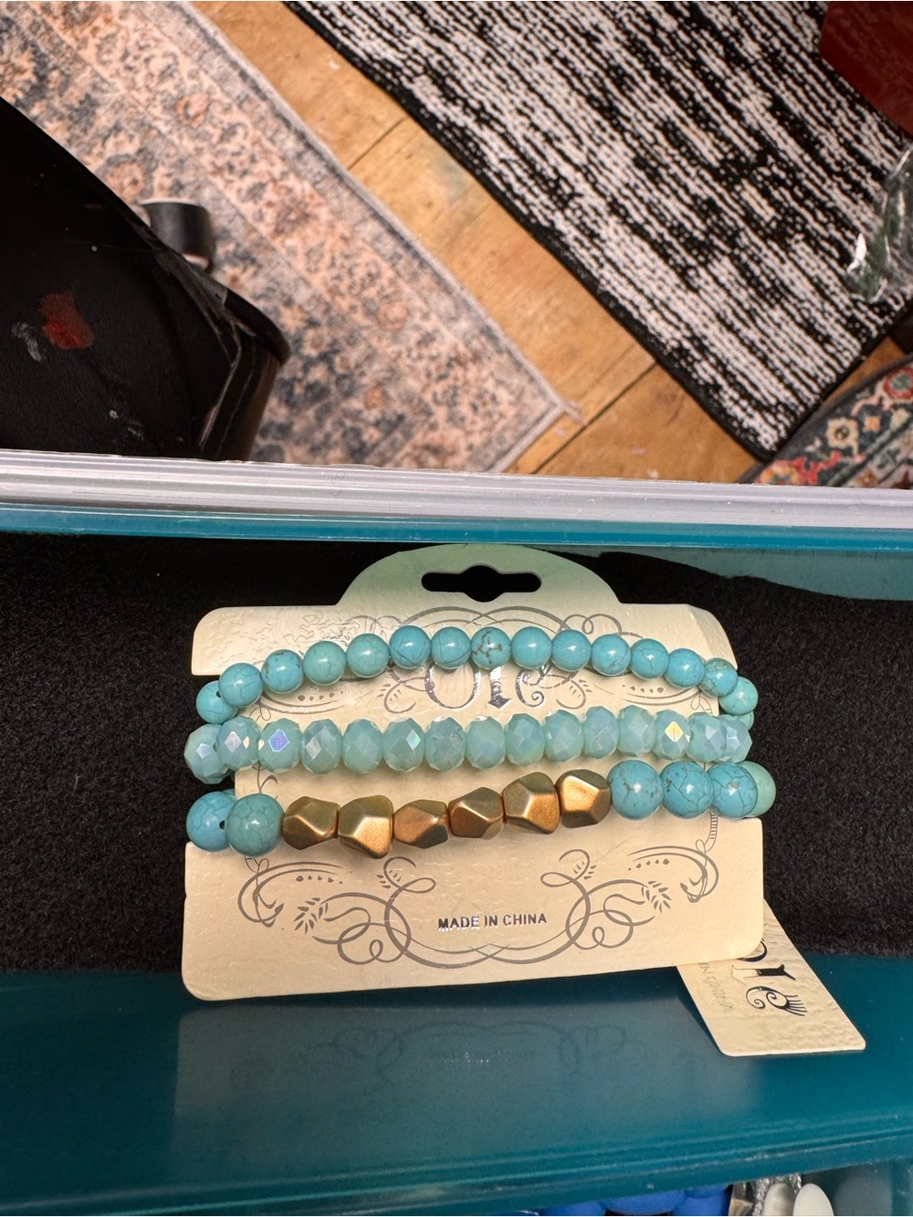 Turquoise Beaded Stretch Bracelet Stack